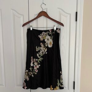 Brooks Brothers Black Midi A-Line Skirt